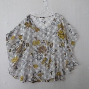 Cocomo Woman Top Plus 3X Floral Flowy Layered Boho Relaxed Fit‎ Beach Vacation